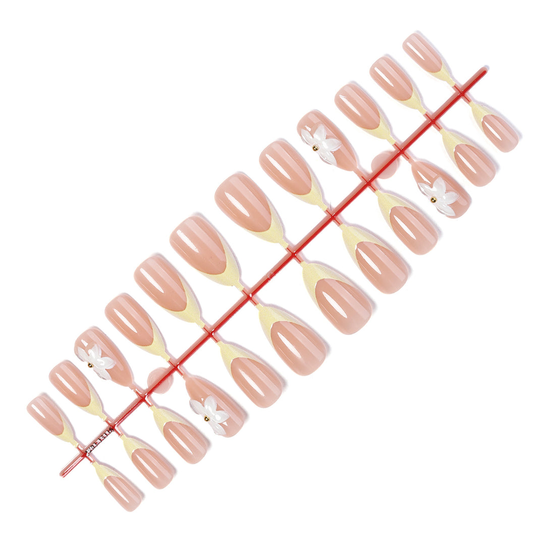 Premium Floral Embellished Press-On Nails Stornfield