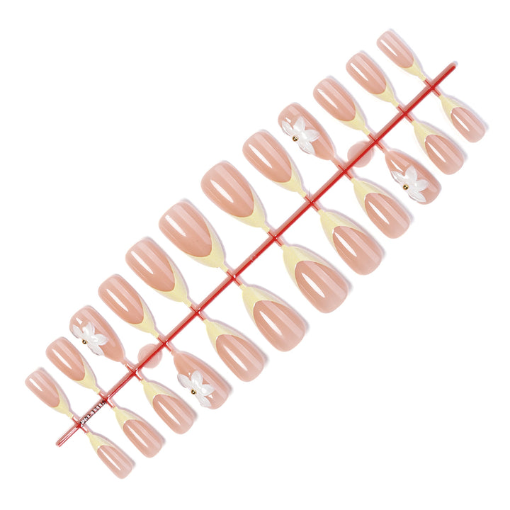 Premium Floral Embellished Press-On Nails Stornfield
