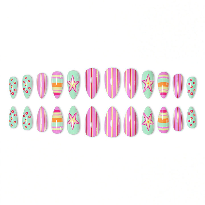 Vibrant Patterned Nail Art Extensions Stornfield