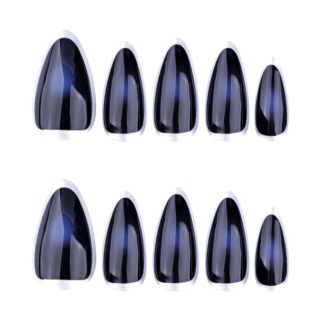 Artful stiletto nails with glamorous metallic finish Stornfield