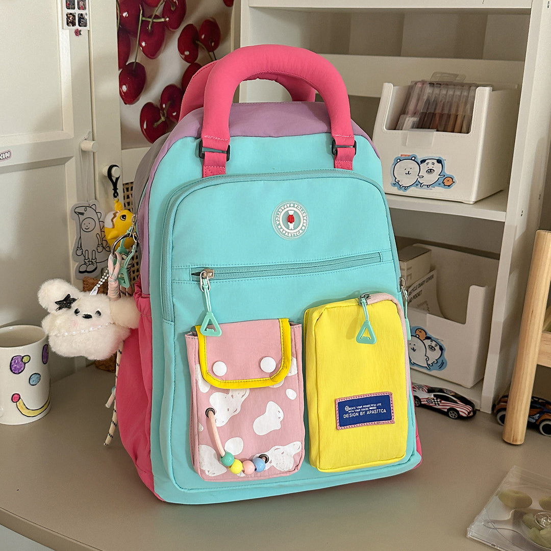 Color Block Multi-Functional Backpack Stornfield