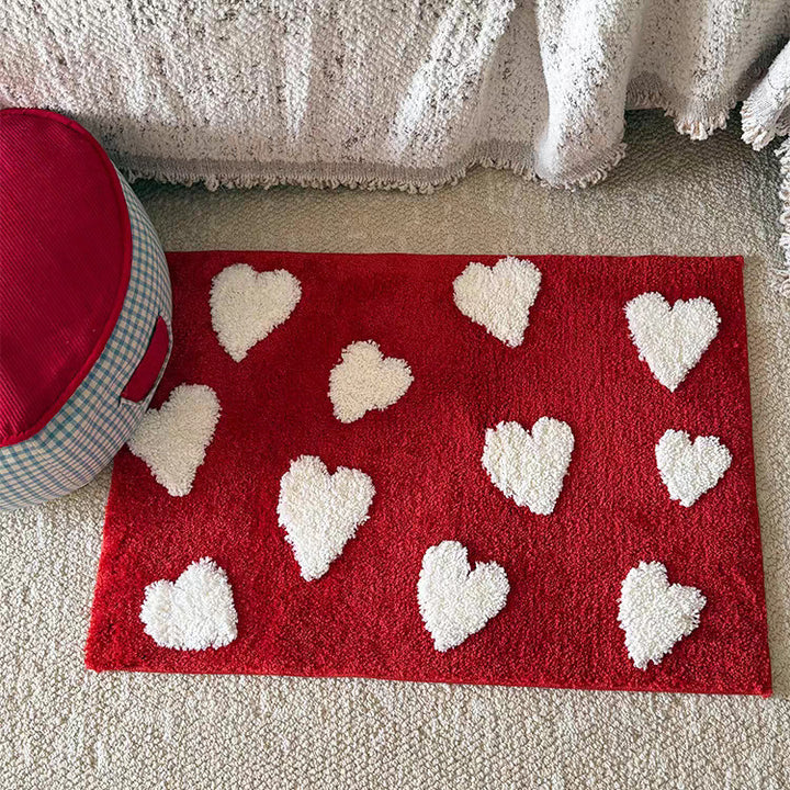 Cozy Heart-Themed Area Rug