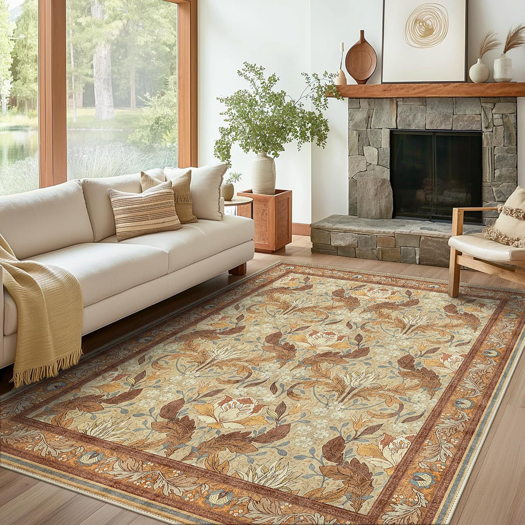 Luxurious Botanical Design Area Rug
