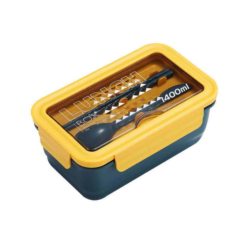 Multi-Compartment Lunch Storage Container with Utensils