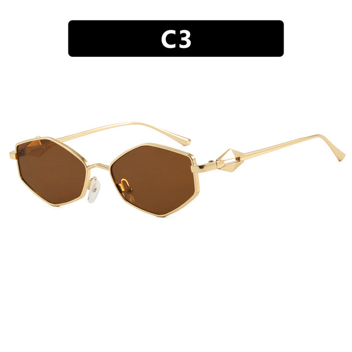 Women's geometric sunglasses with protective UV filter and high-end metal frame Stornfield