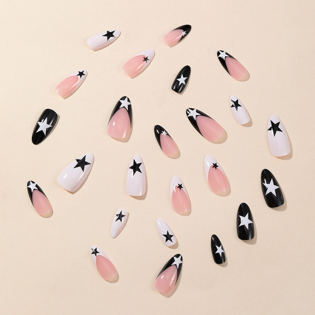 Stylish Star Accent Stiletto Nail Art Stornfield