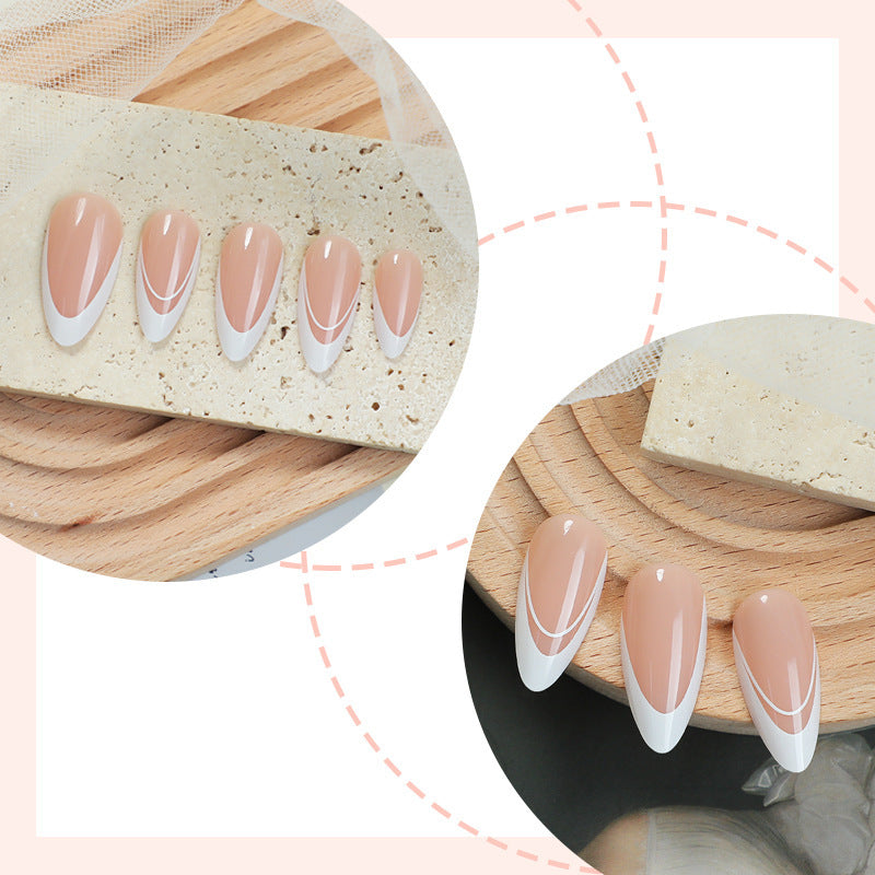 Acrylic nail set with natural look and self-adhesive tips Stornfield