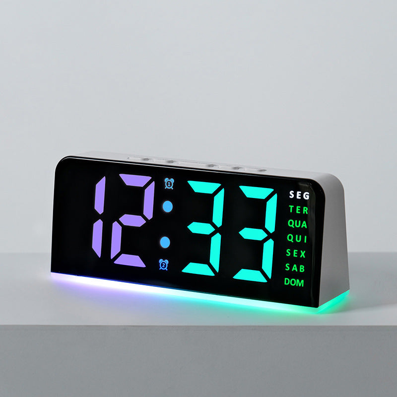 Digital radio alarm clock with color changing display Stornfield