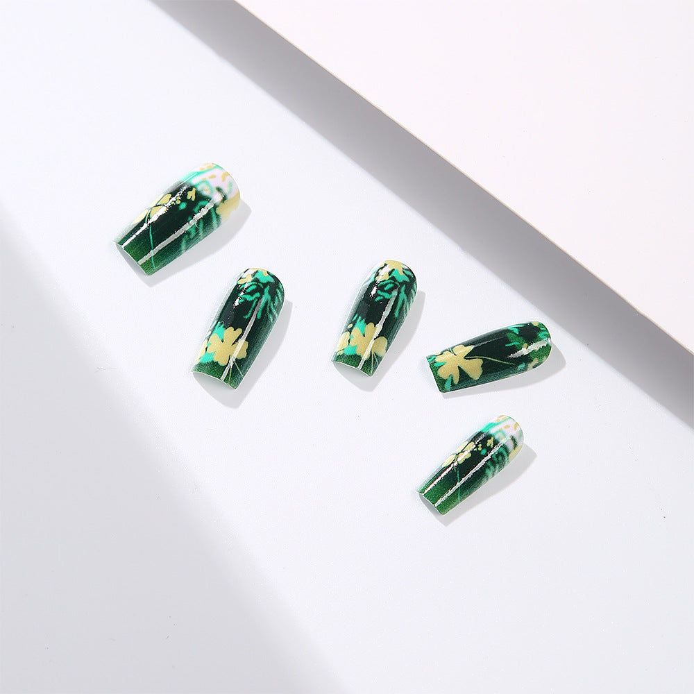 Botanical Design Acrylic Nails Stornfield