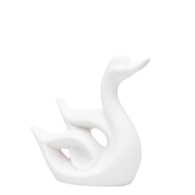Artistic Swan-Shaped Ceramic Decor Stornfeild