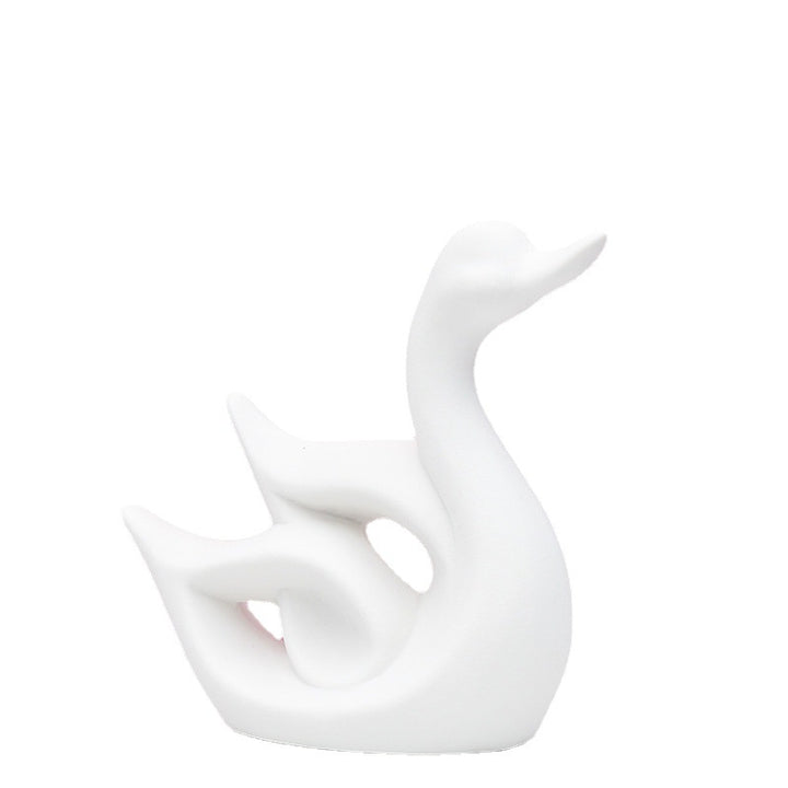 Artistic Swan-Shaped Ceramic Decor Stornfeild