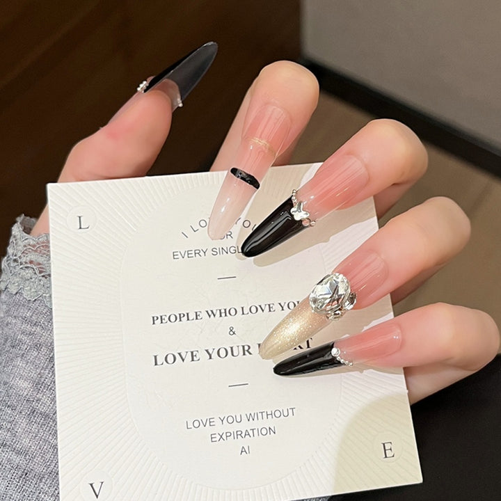 Premium Rhinestone-Embellished Press-On Nail Extensions Stornfield