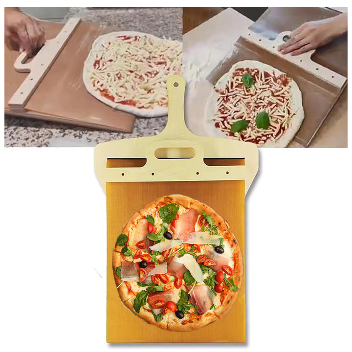 extra-large nonstick perforated stainless steel pizza peel with ergonomic folding handle Stornfield