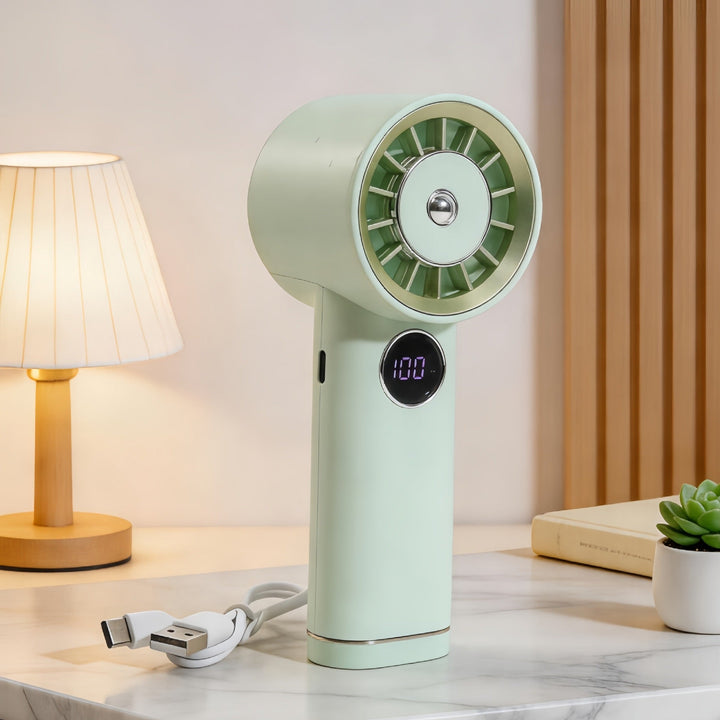 Women Portable Mini Fan with Digital Display Stornfield