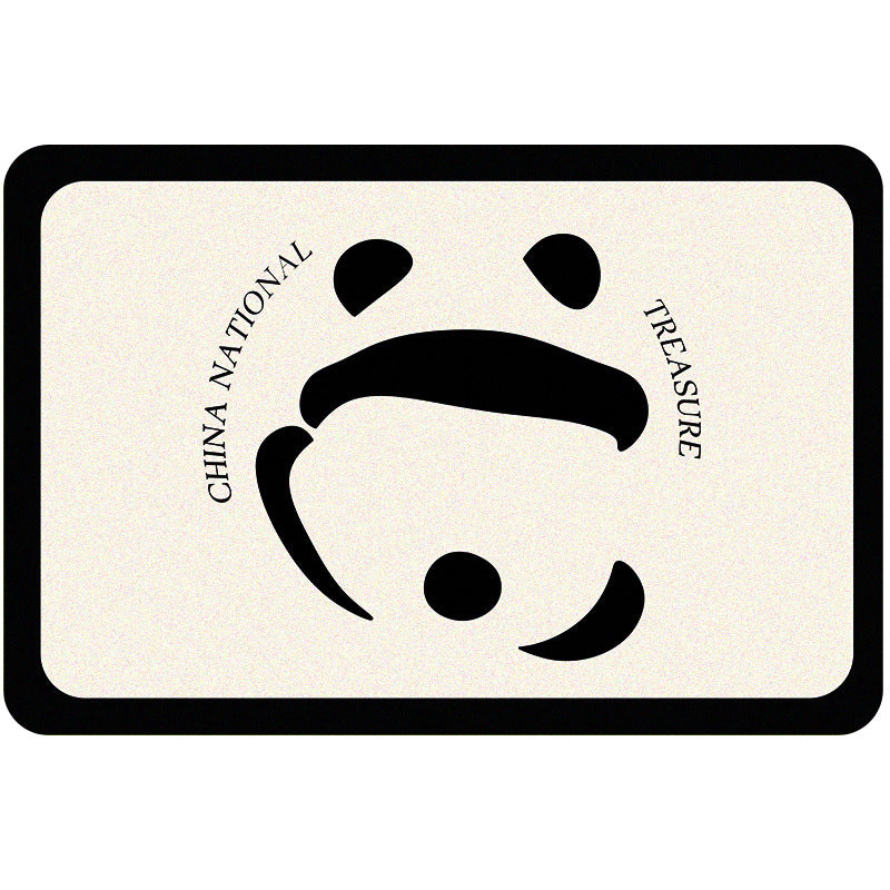 Playful Panda-Themed Decorative Kitchen Mat