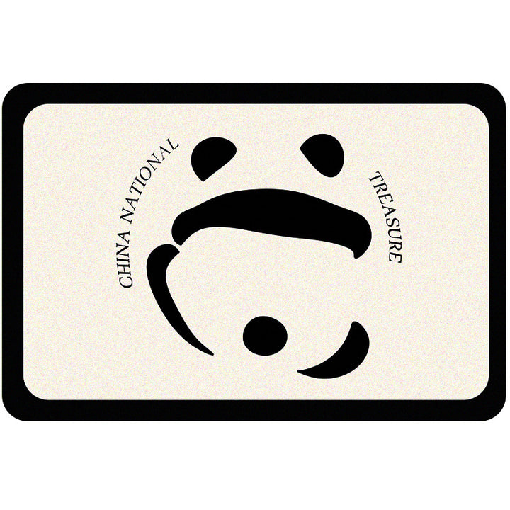 Playful Panda-Themed Decorative Kitchen Mat