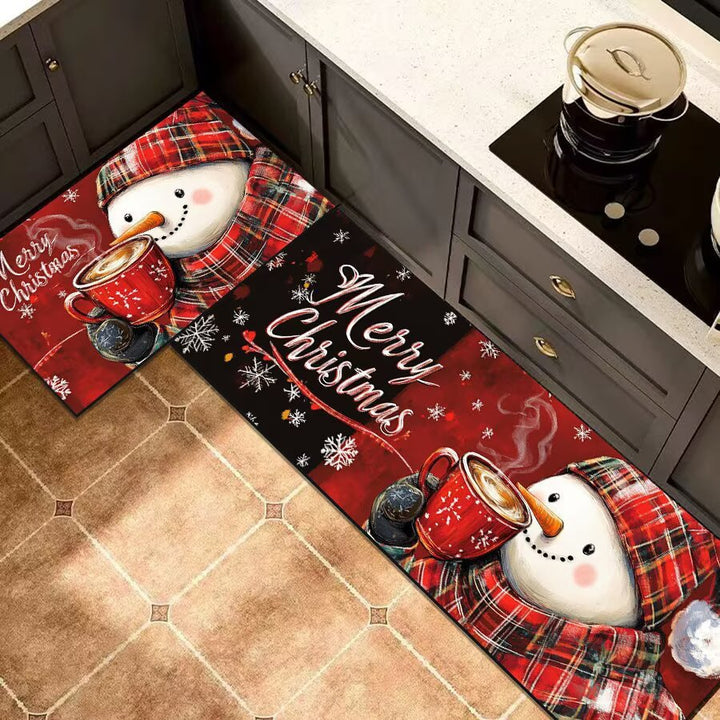 Christmas-Themed Kitchen Runner Mat for Home