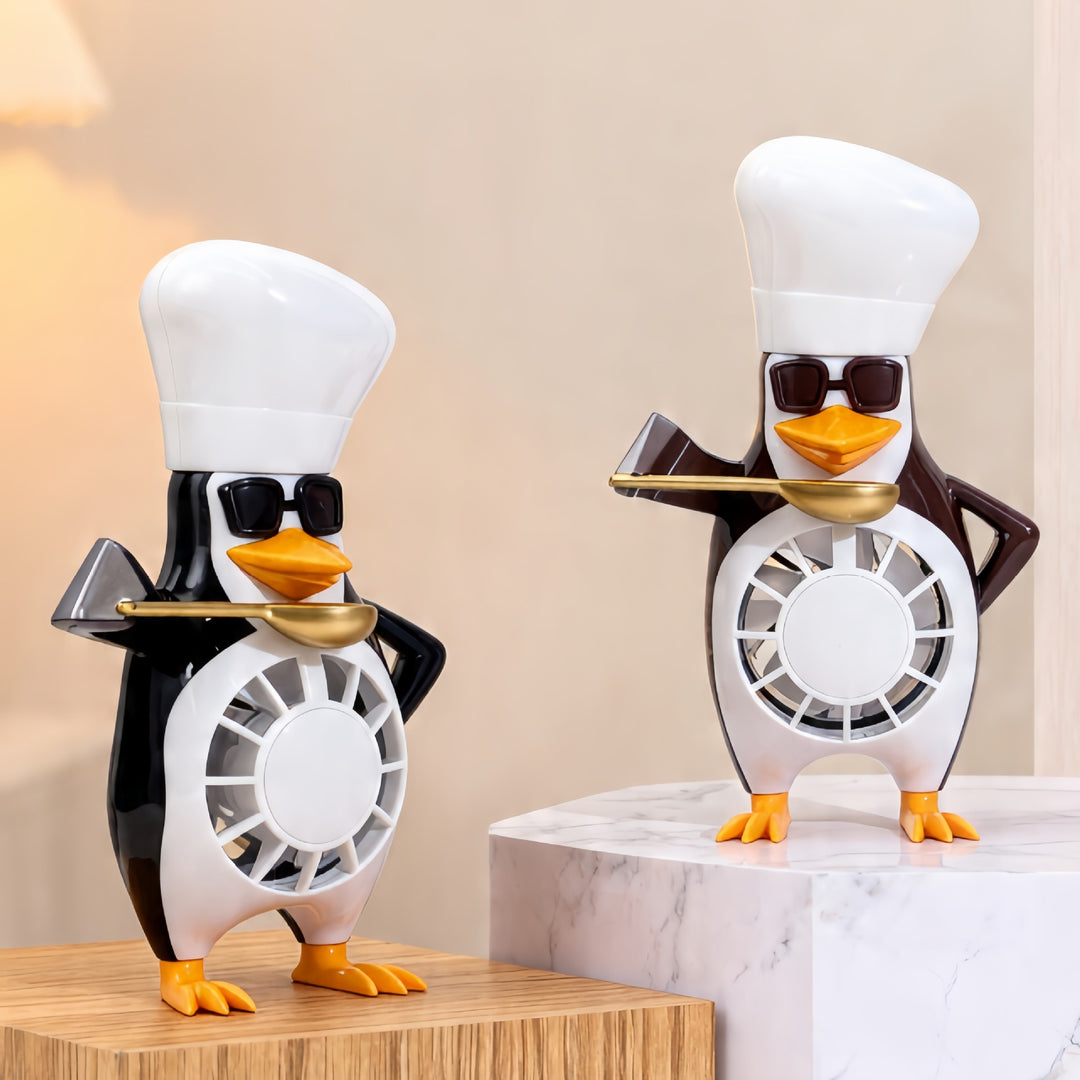 Ladies table fan in modern penguin design Stornfield