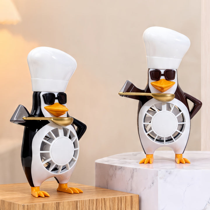Ladies table fan in modern penguin design Stornfield