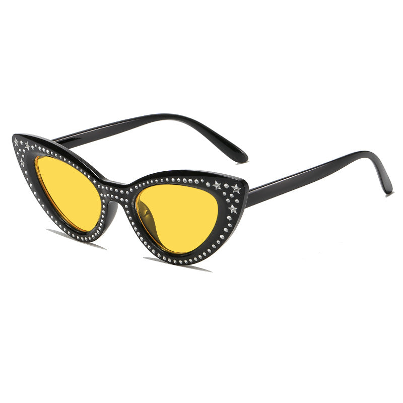 Glamorous Rhinestone-Embellished Cat Eye Sunglasses Stornfield