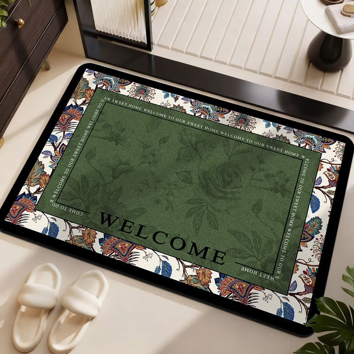 Floral Patterned Welcome Mat