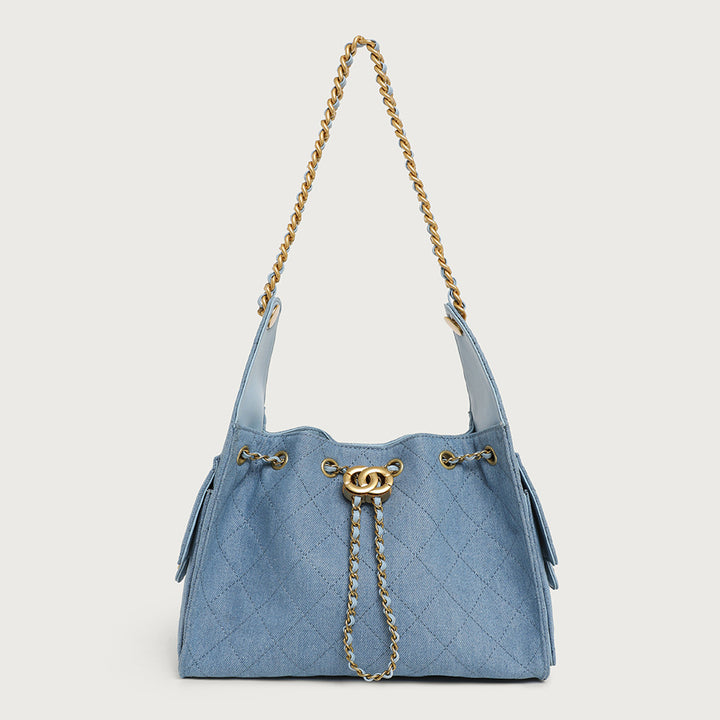 Stylish Suede Drawstring Shoulder Bag