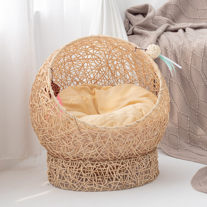 Modern Whimsical Woven Pet Bed Stornfield