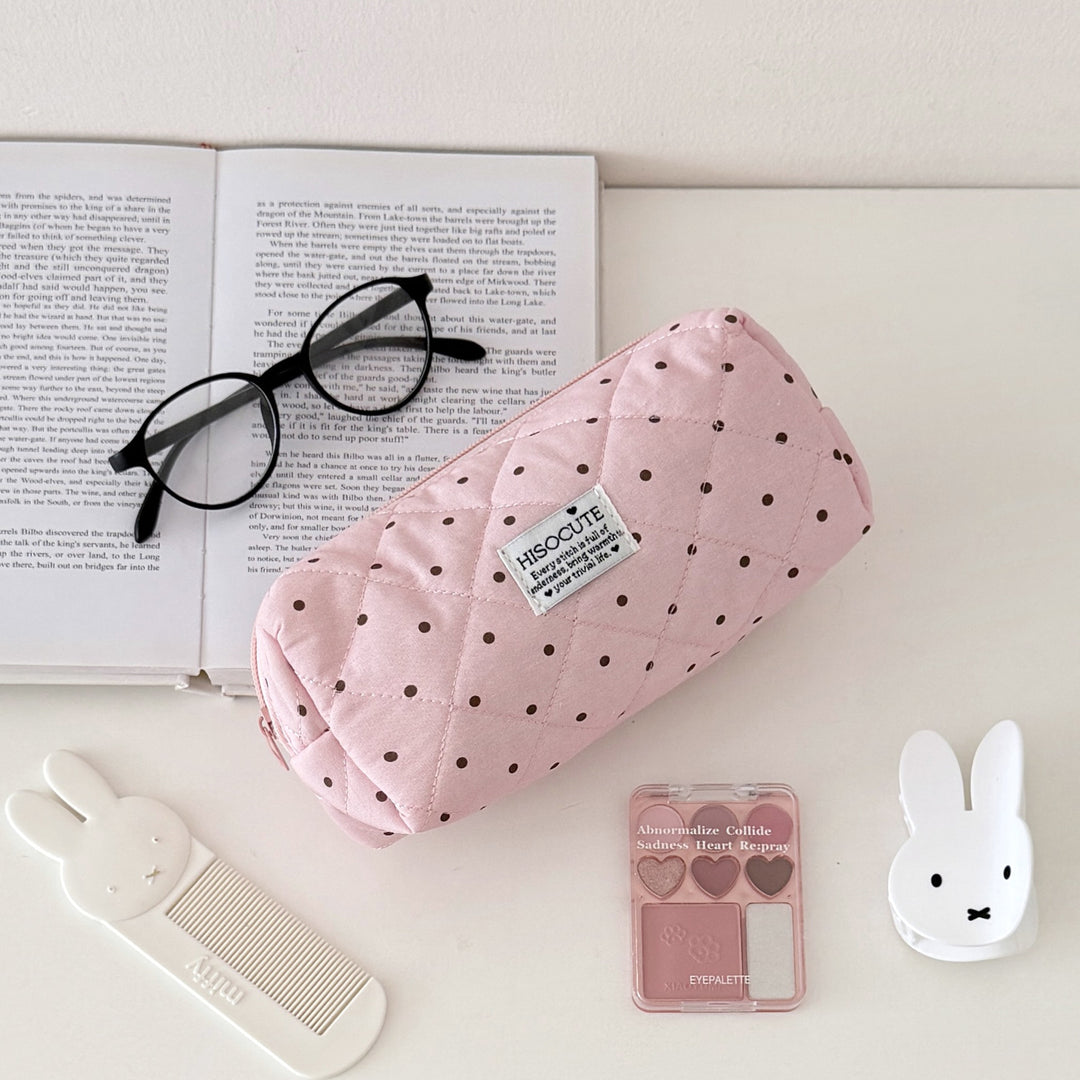 Quilted Cosmetic Pencil Case