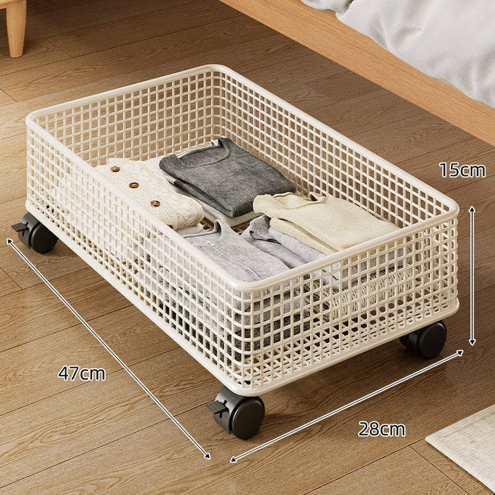 Low-Profile Underbed Metal Mesh Storage Basket