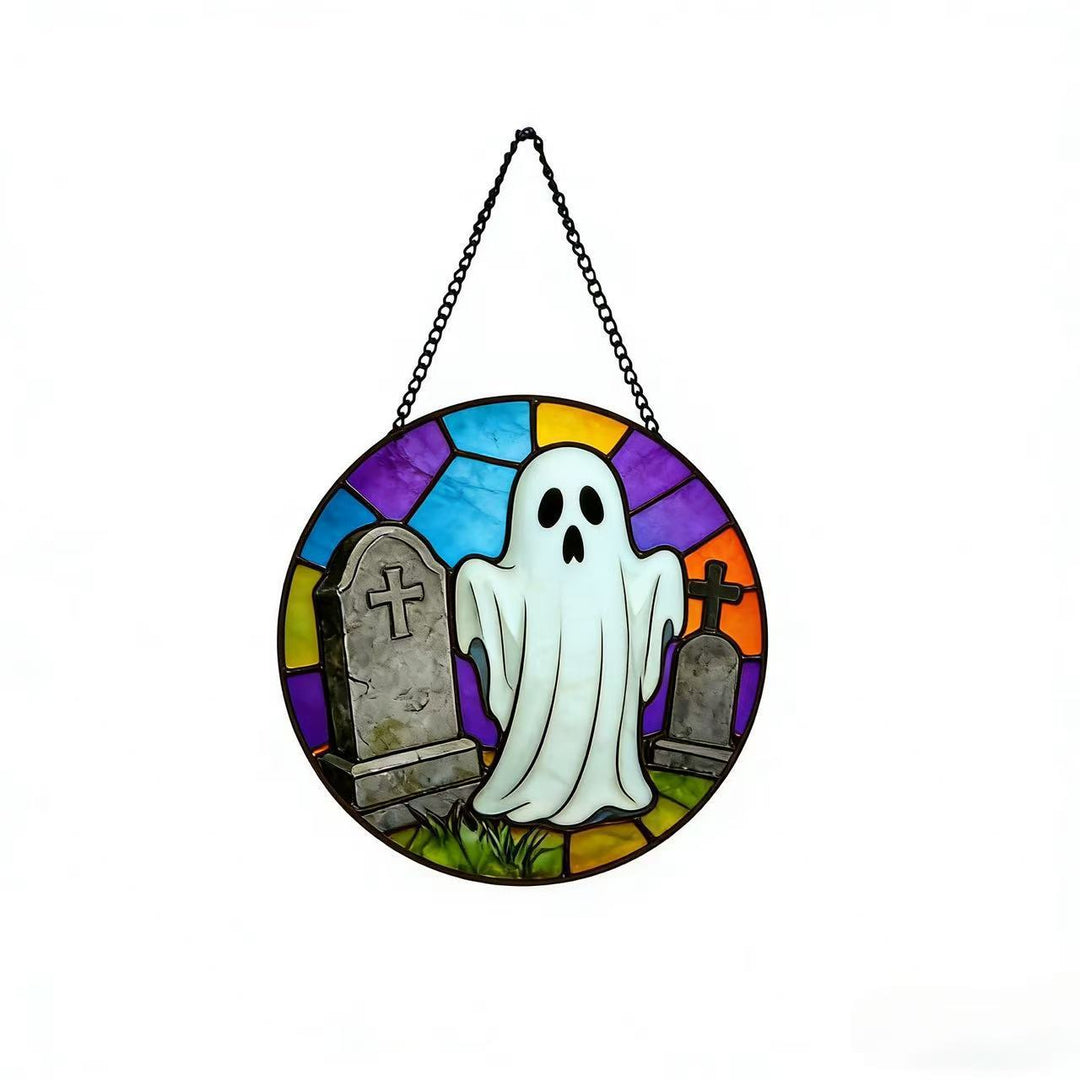 Decorative Skull Stained Glass Wall Art Stornfield