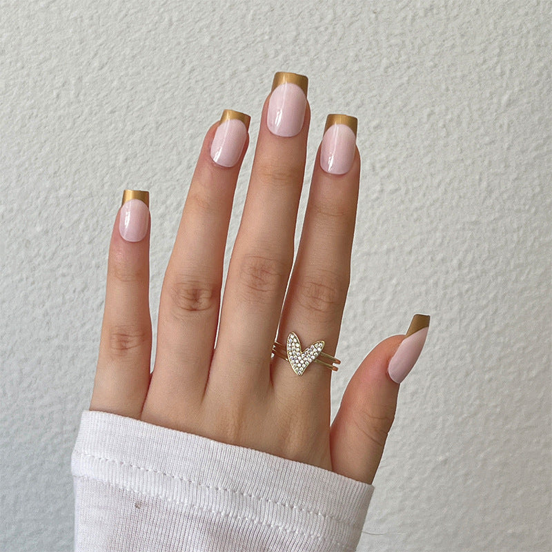 Artful nail extensions with an elegant leaf pattern Stornfield