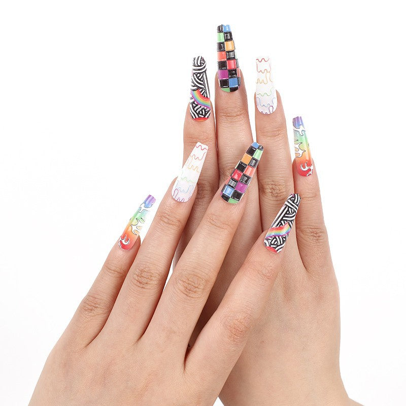 Luxury style artificial nails with intricate decorations Stornfield