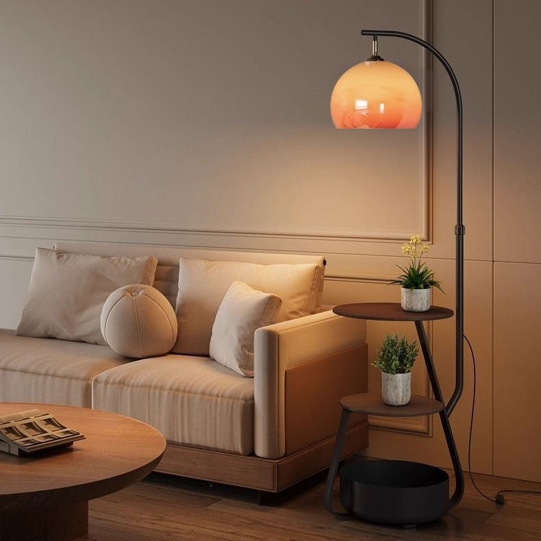 Modern Floor Lamp with Shelves