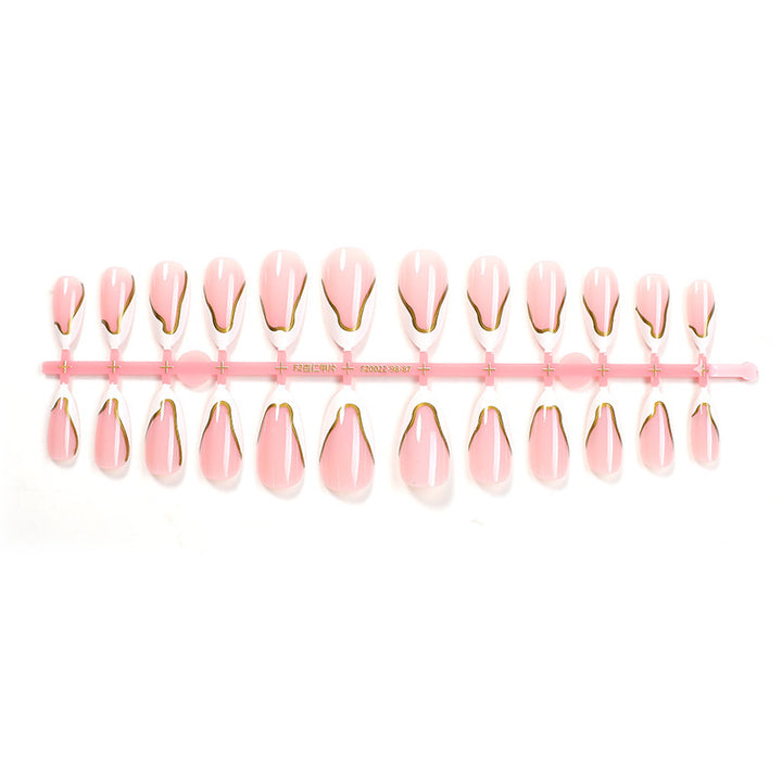 Elegant artificial nail set with gold accents Stornfield