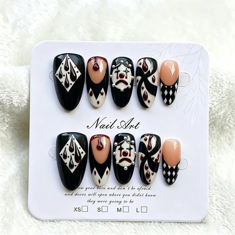 Artistic Press-On Nail Art Set with Intricate Patterns Stornfield