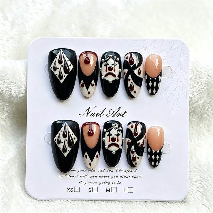 Artistic Press-On Nail Art Set with Intricate Patterns Stornfield