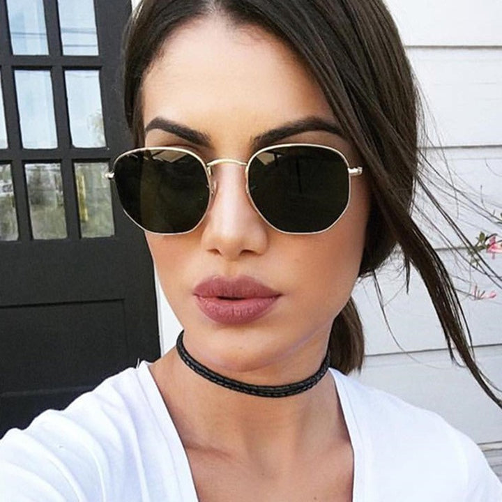 Women's fashionable geometric sunglasses with sturdy metal frame Stornfield