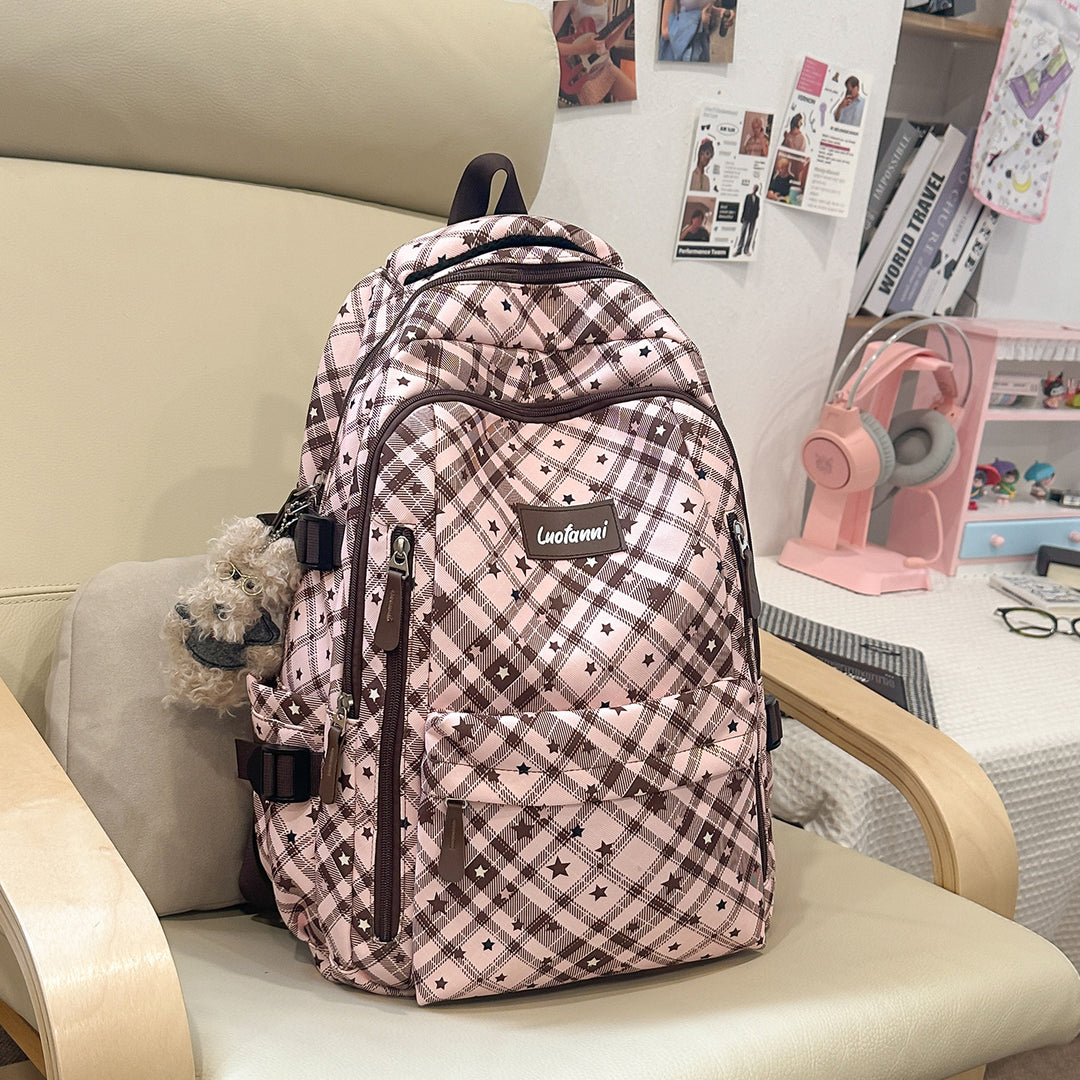 Stylish Plaid Design School Backpack Stornfield