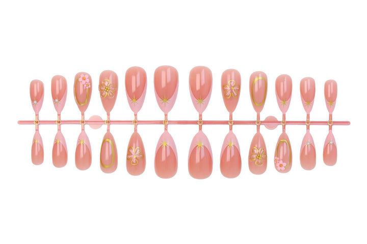 Art Nail Set with Blooming Designs Stornfield