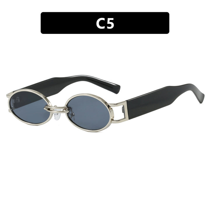 Women oval-shaped sunglasses with golden accents and stylish frame Stornfield
