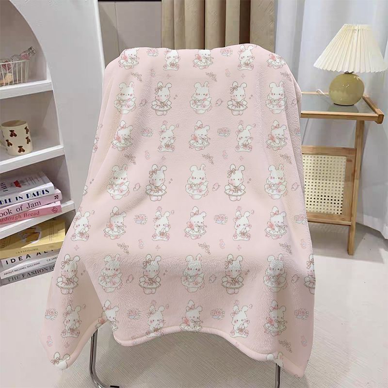 Plush Cartoon-Themed Fleece Blanket