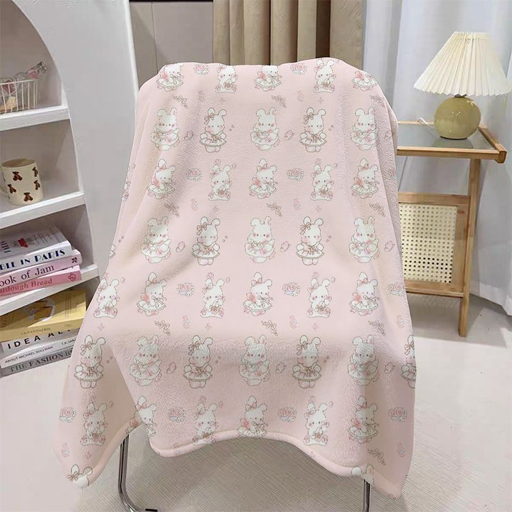Plush Cartoon-Themed Fleece Blanket