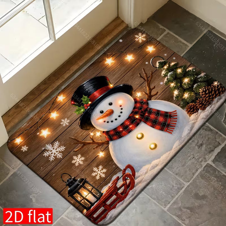Festive Santa-Themed Entrance Mat