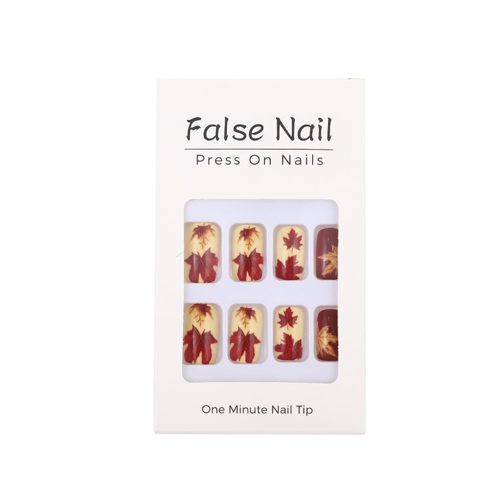 Artificial Nail Set with autumn leaves and various designs Stornfield