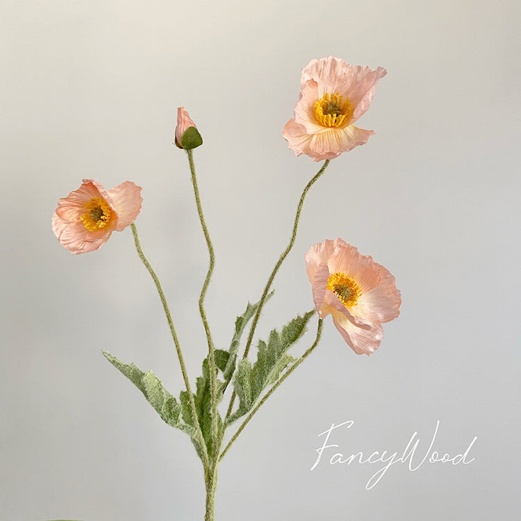 Lifelike Poppy Floral Stem