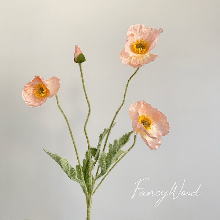 Lifelike Poppy Floral Stem