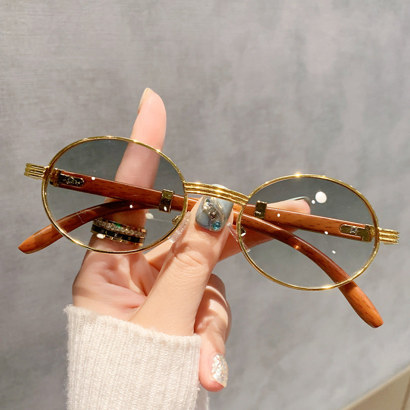 Women's Vintage-Style Sunglasses with Wooden Inner Frame Stornfield