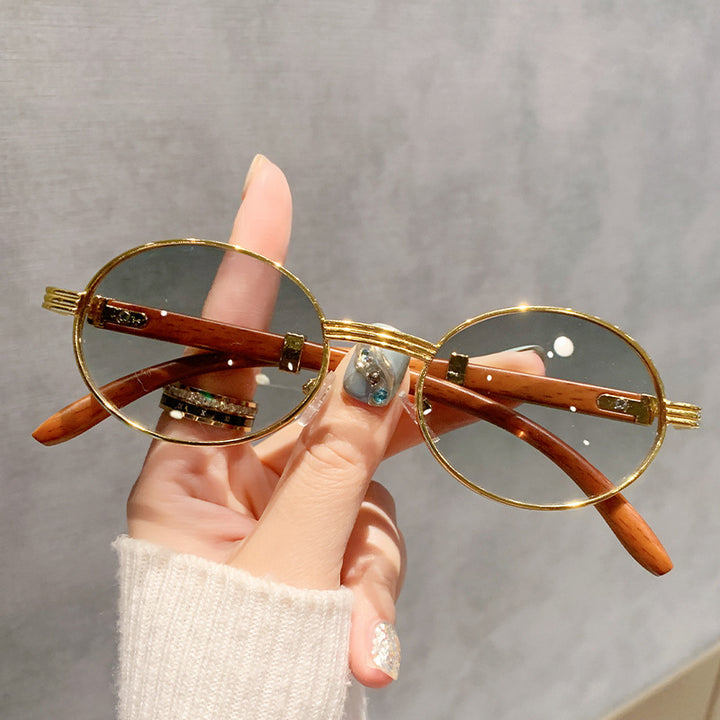 Women's Vintage-Style Sunglasses with Wooden Inner Frame Stornfield