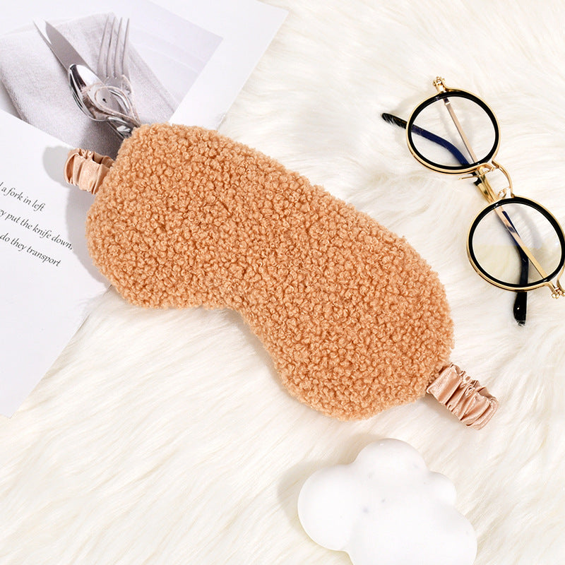Women's cuddly thermo sleep mask made of teddy fleece with adjustable satin band Stornfield