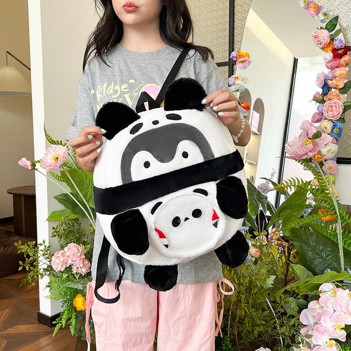 Plush Backpack with Playful Panda Design Stornfield